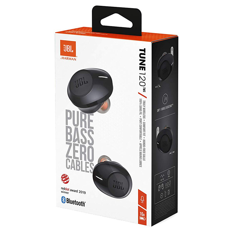 Naushniki Besprovodnye Bluetooth Jbl Tune 120 Tws Vakuumnye S Mikrofonom Chernye