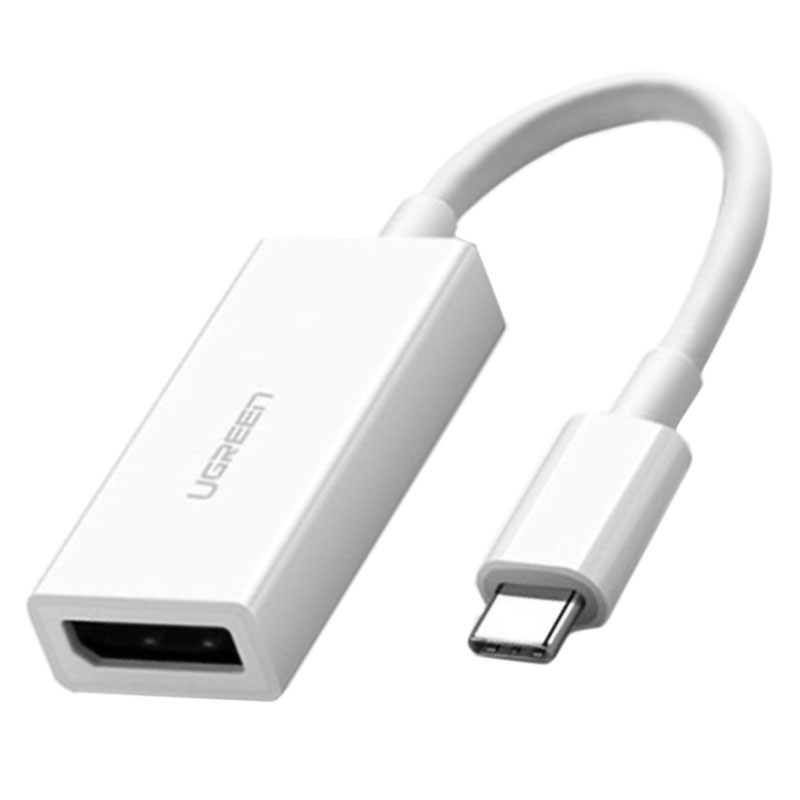 Переходник Type-C - DisplayPort 4Kx2K 60Hz (папа - мама) 14,5 см Ugreen MM130 белый