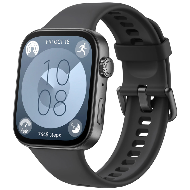 Умные часы Huawei Watch Fit 3 Slo-B09 с силиконовым ремешком черные