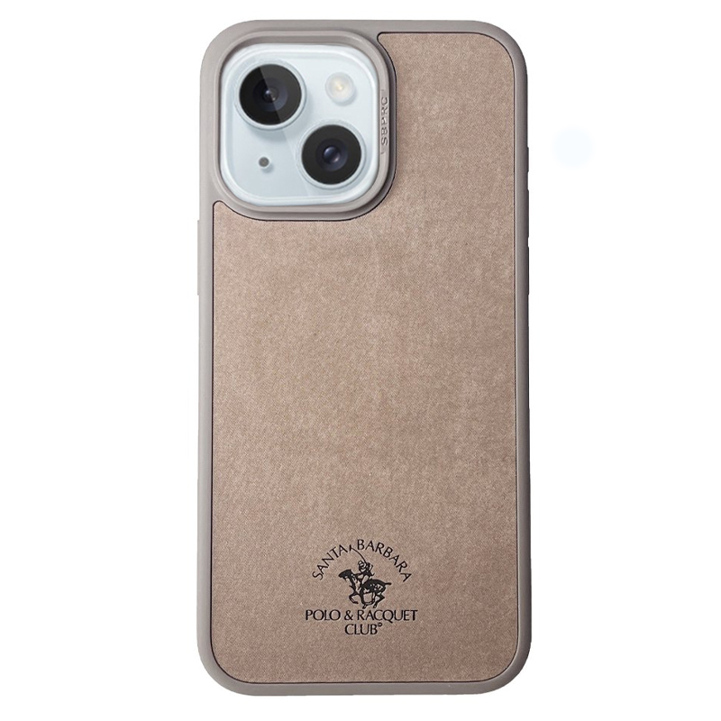Чехол для iPhone 15 гибридный Santa Barbara Polo & Racquet Club Myron бежевый