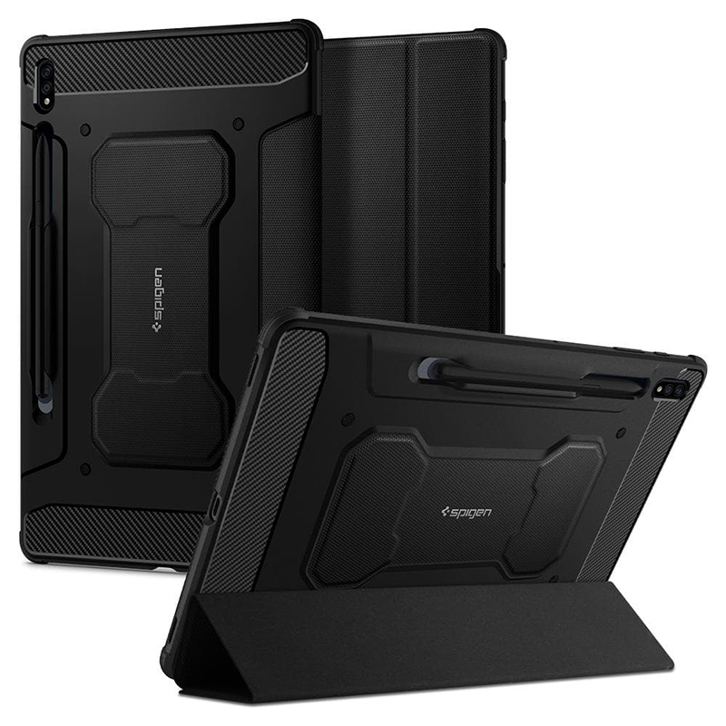 

Чехол для Samsung Galaxy Tab S7 Plus 12.4 T970, T976, S8 Plus 12.4 гелевый Spigen Rugged Armor Pro черный