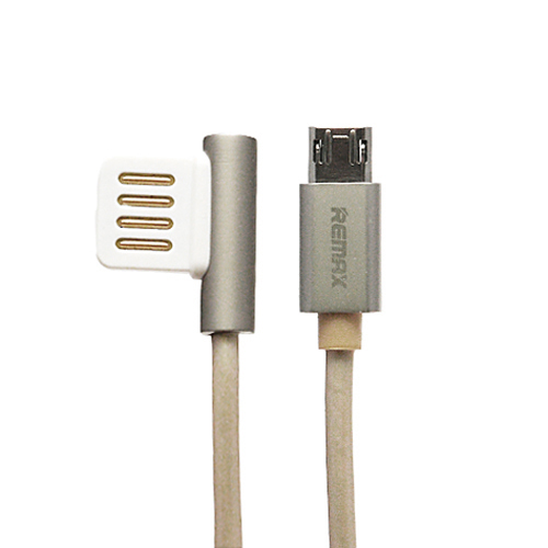 

Кабель USB - MicroUSB для зарядки 1 м 2.1A с угловым USB Remax Emperor золотистый