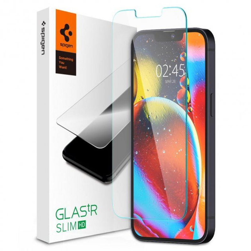 

Защитное стекло для iPhone 13, 13 Pro, 14 на экран Spigen Glas.TR Slim HD прозрачное