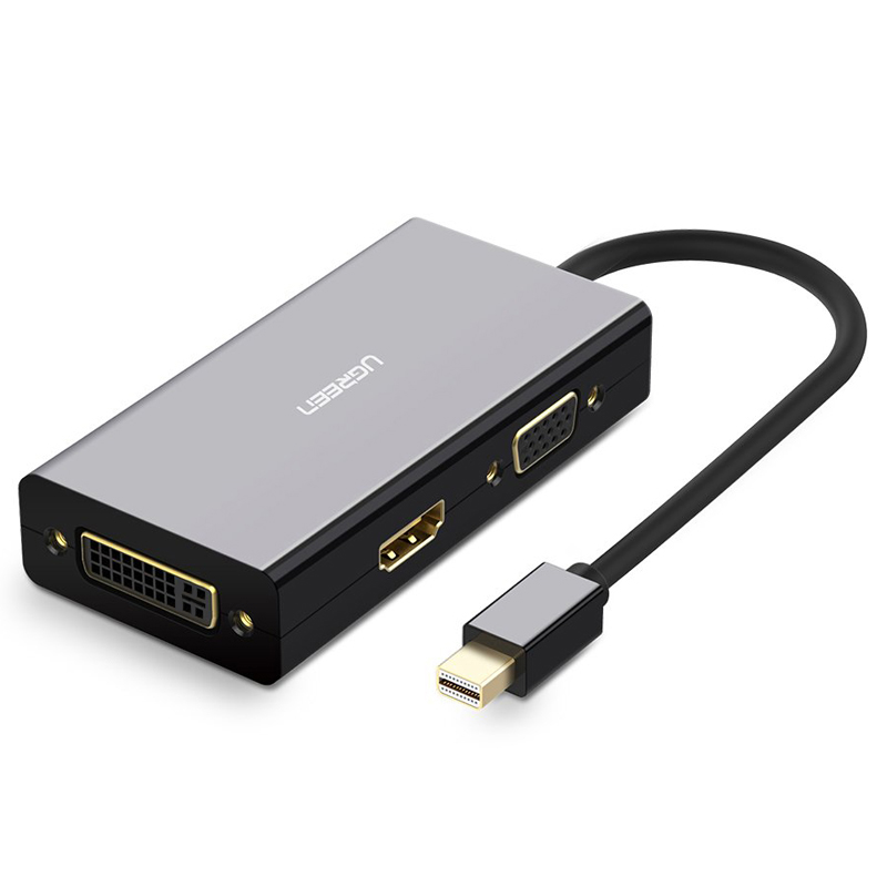 

Переходник Mini DisplayPort - HDMI, VGA, DVI-I длина 14,5 см Ugreen MD114 черный