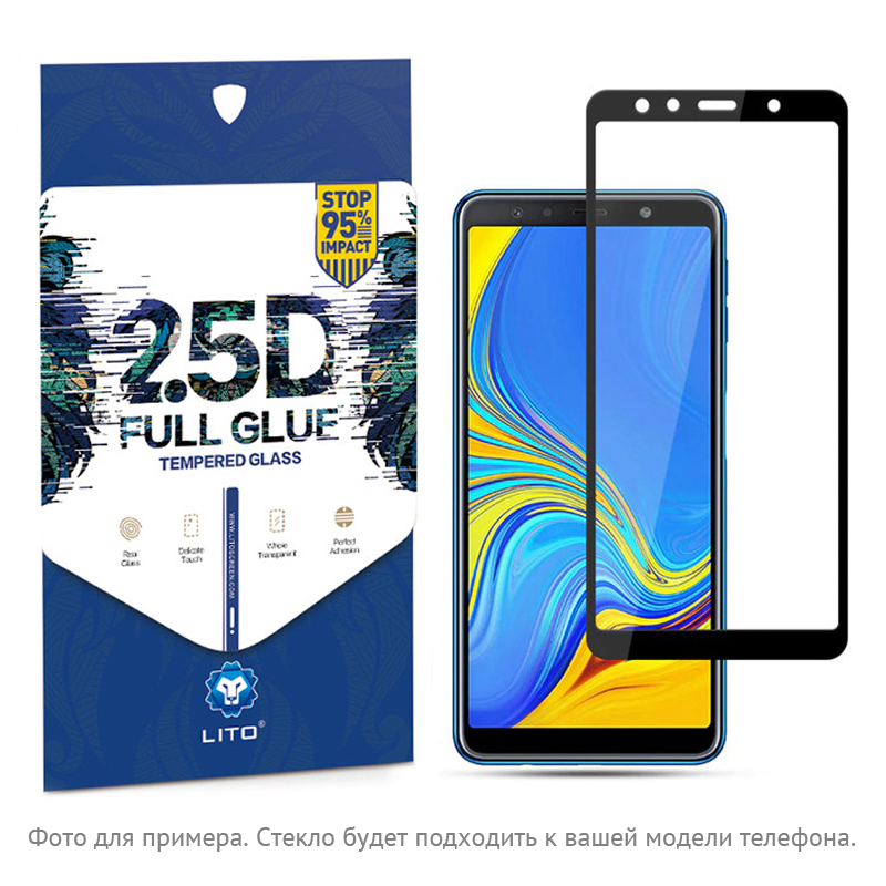 

Защитное стекло для Xiaomi Redmi 6 Pro, Mi A2 Lite на весь экран противоударное Lito-2 2.5D черное