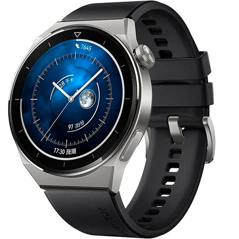Умные часы Huawei Watch GT 3 Pro ODN-B19 с силиконовым ремешком черные
