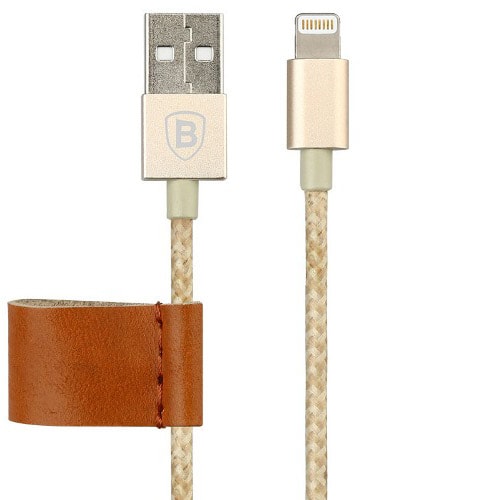 

Кабель USB - Lightning для зарядки iPhone 1 м 2.4A MFi Baseus Antila золотистый