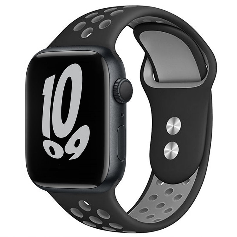 

Ремешок-браслет для Apple Watch 4, 5, 6, 7, 8, SE, Ultra 42, 44, 45 и 49 мм силиконовый Tech-Protect SoftBand черно-серый