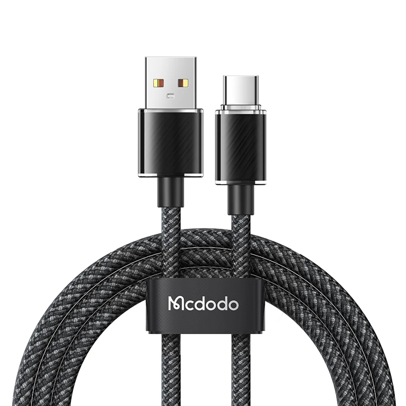 Кабель Type-C - USB 2.0 для зарядки 1,2 м 6А 100W плетеный McDodo CA-3650 (быстрая зарядка Huawei, QC) черный