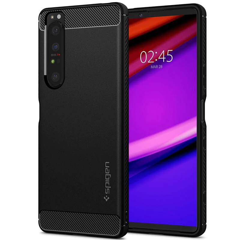 

Чехол для Sony Xperia 1 III гелевый Spigen Rugged Armor черный