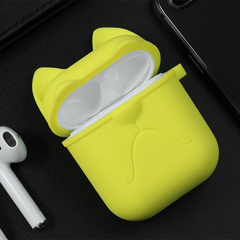 

Чехол для наушников AirPods силиконовый Nova Grumpy Сat желтый