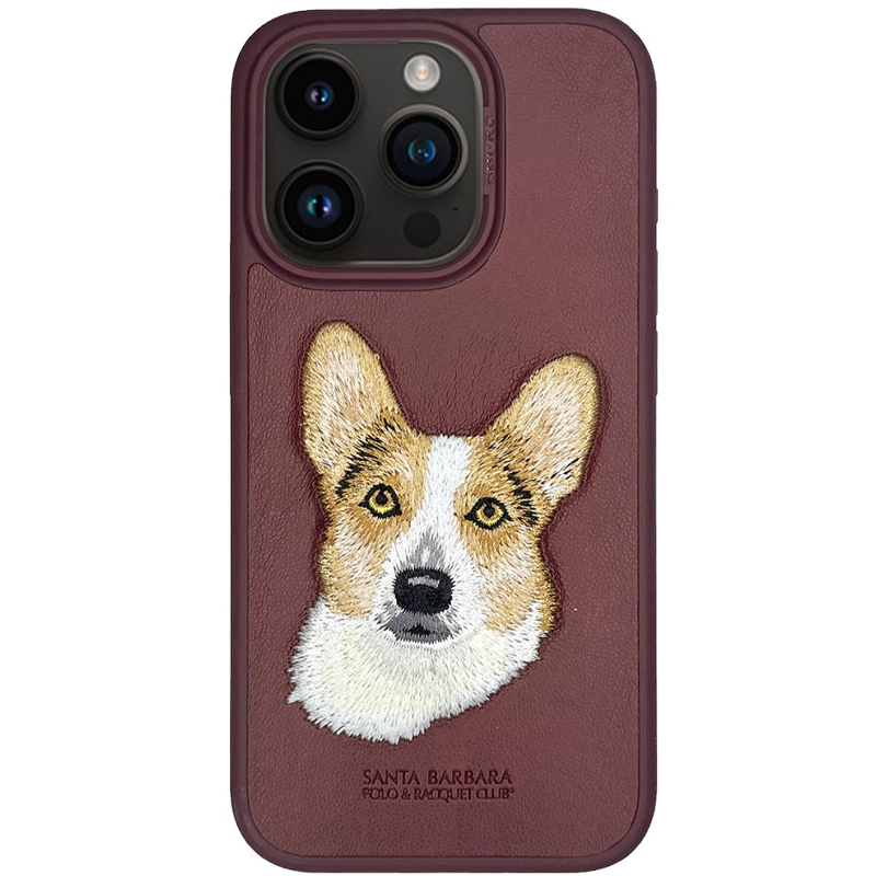 Чехол для iPhone 15 Pro Max кожаный Santa Barbara Polo & Racquet Club Curtis красный