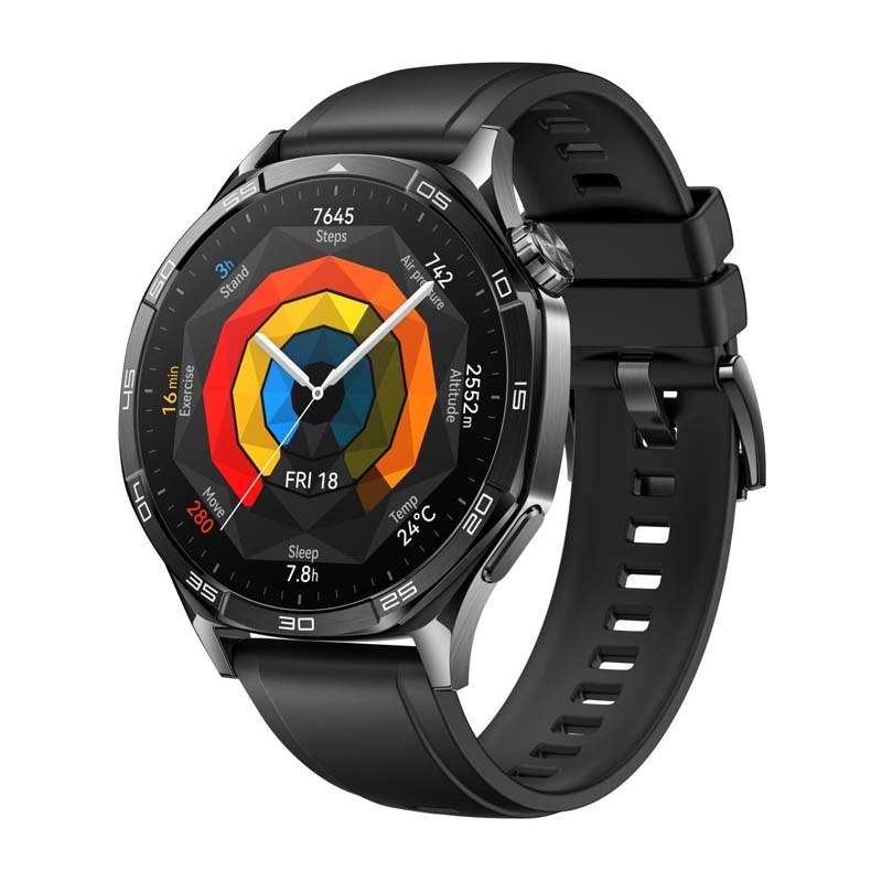Умные часы Huawei Watch GT 5 46 мм с силиконовым ремешком черные