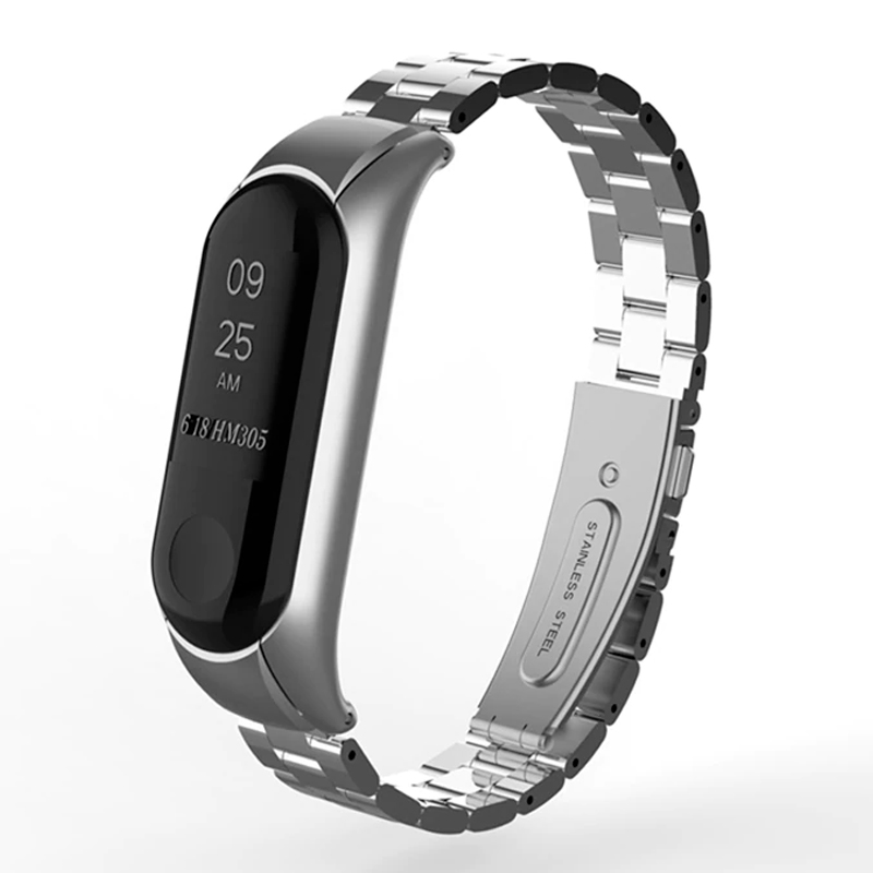 

Сменный браслет для Xiaomi Mi Band 4 металлический Nova Metal серебристый