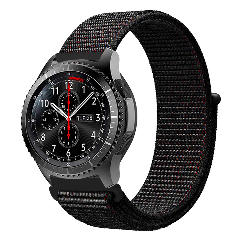 

Ремешок-браслет для Samsung Galaxy Watch 46 мм, Gear S3 текстильный Nova Nylon Loop черный