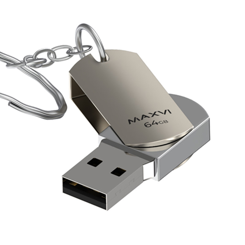Флешка Maxvi MR 64Gb USB 2.0 металл серебристая