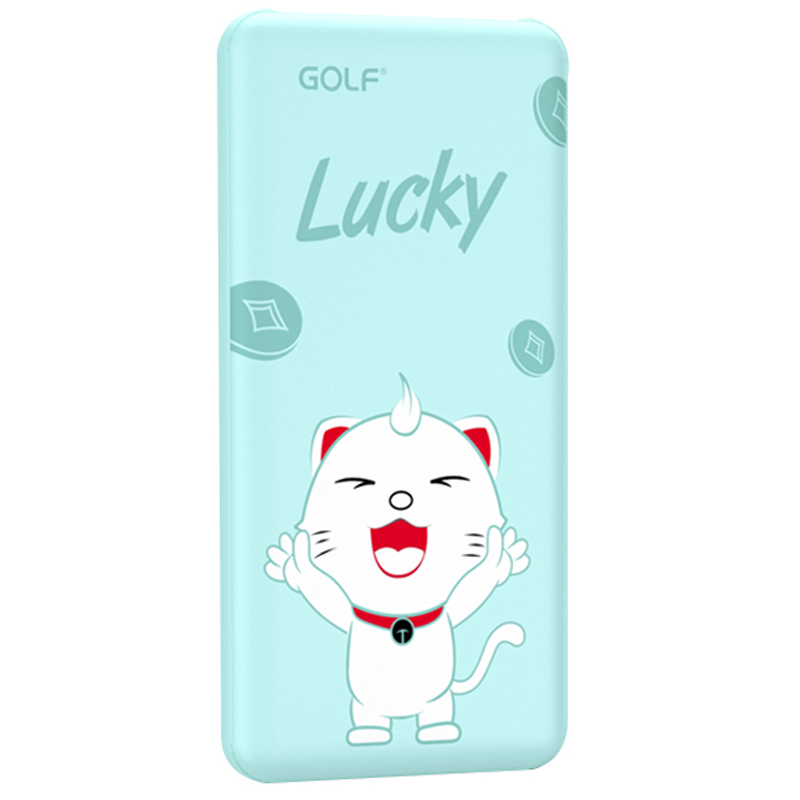 

Внешний аккумулятор Golf G56 10000мАч (2хUSB, ток 2.1А) Lucky Cat голубой