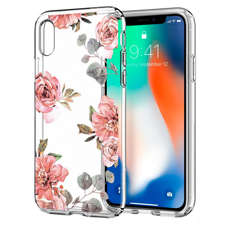 

Чехол для iPhone X гелевый ультратонкий Spigen SGP Liquid Crystal Aquarelle прозрачный