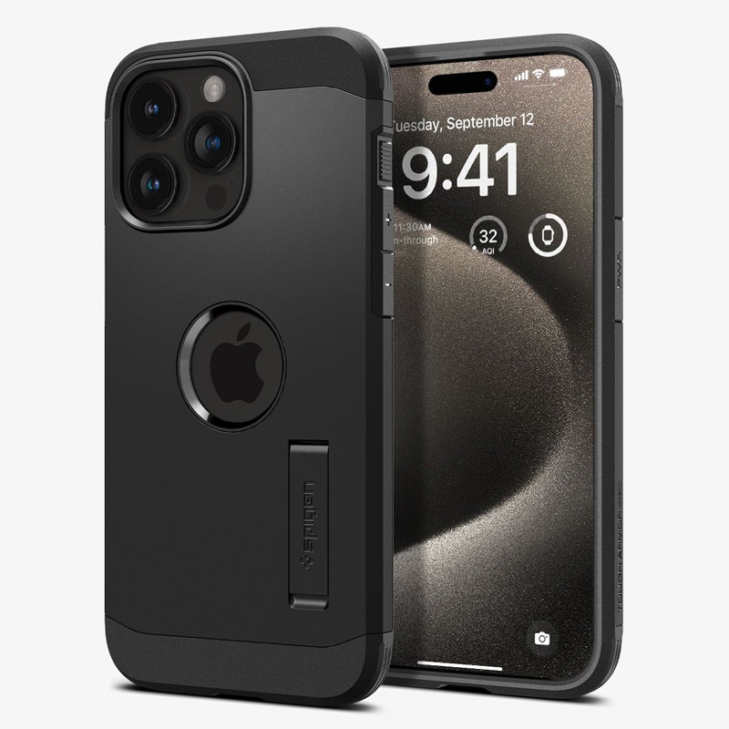 Чехол для iPhone 15 Pro Max гибридный для экстремальной защиты Spigen Tough Armor MagFit черный