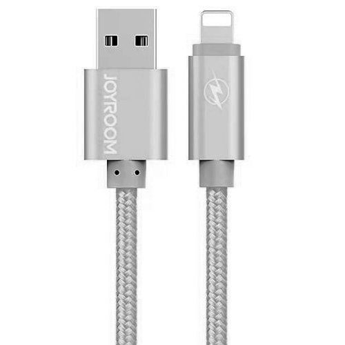 

Кабель USB - Lightning для зарядки iPhone 1,2 м 2.4A MFi Joyroom JT-S801 серый