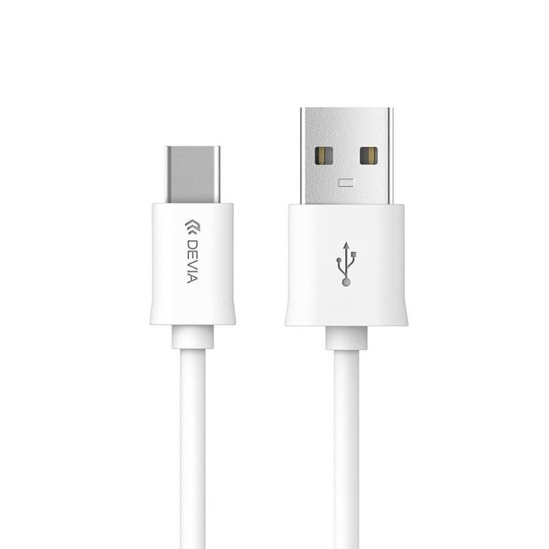 

Кабель Type-C - USB 2.0 для зарядки длина 1 м 2.4А Devia белый