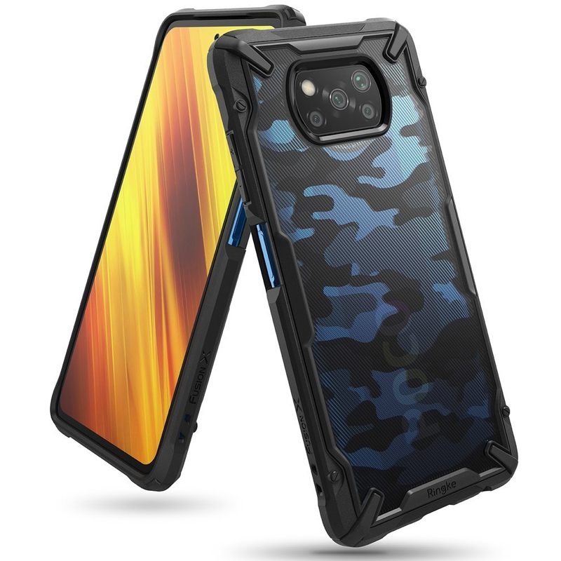 

Чехол для Xiaomi Mi 11i, Poco F3 гибридный Ringke Fusion X Design Camo черный