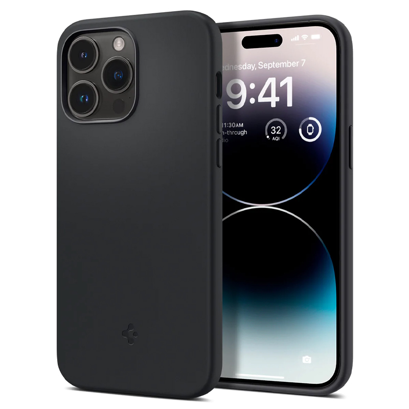 

Чехол для iPhone 14 Pro силиконовый Spigen Silicone Fit черный