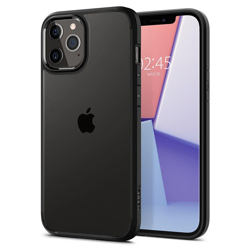 

Чехол для iPhone 12, 12 Pro гибридный Spigen Ultra Hybrid прозрачно-черный матовый