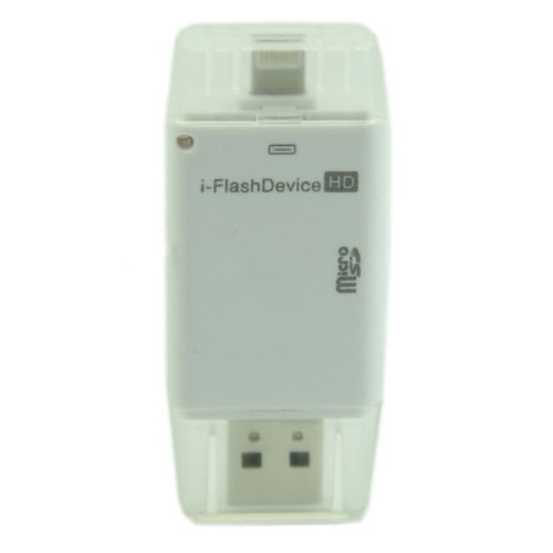 

Адаптер Apple Lightning - USB с microSD картридером для iPhone, iPod, iPad i-Flash HD