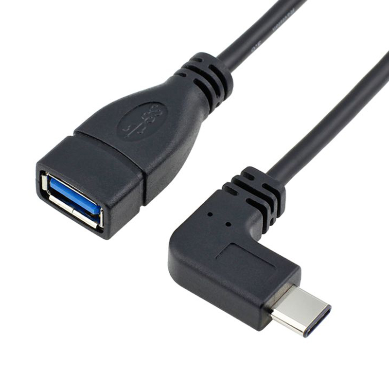 

Кабель Type-C - USB 3.0 для зарядки + OTG с угловым штекером 1 м Nova N60 черный