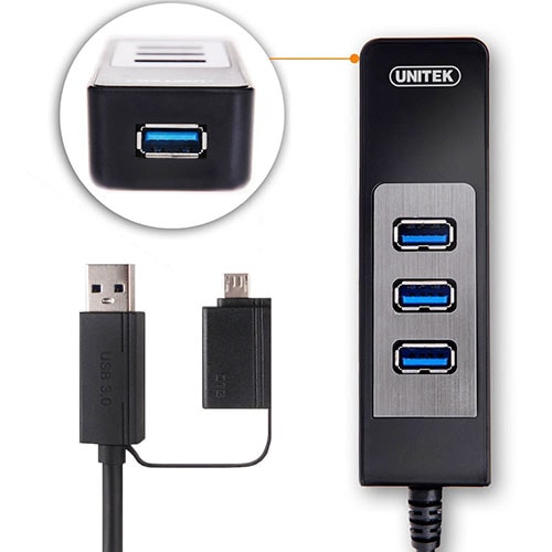 

USB 3.0 HUB (разветвитель) на 4 порта и USB хост OTG Unitek Y-3046A