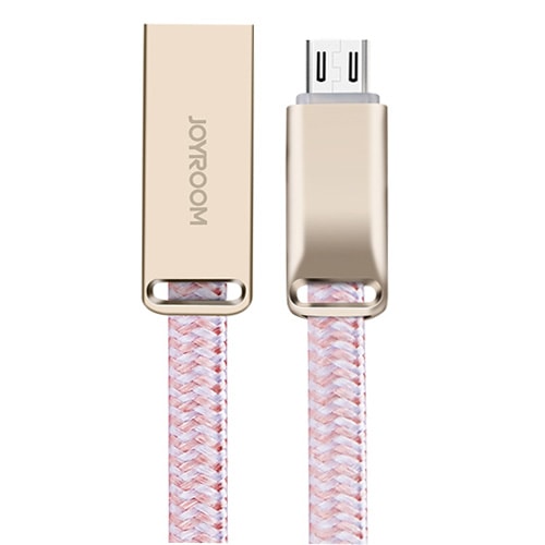 

Кабель USB - MicroUSB для зарядки 1,2 м 2.1A плоский Joyroom S-M332 розово-серебристый