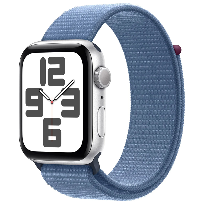 Умные часы Apple Watch SE 2 40 мм с голубым нейлоновым ремешком S/L серебристые