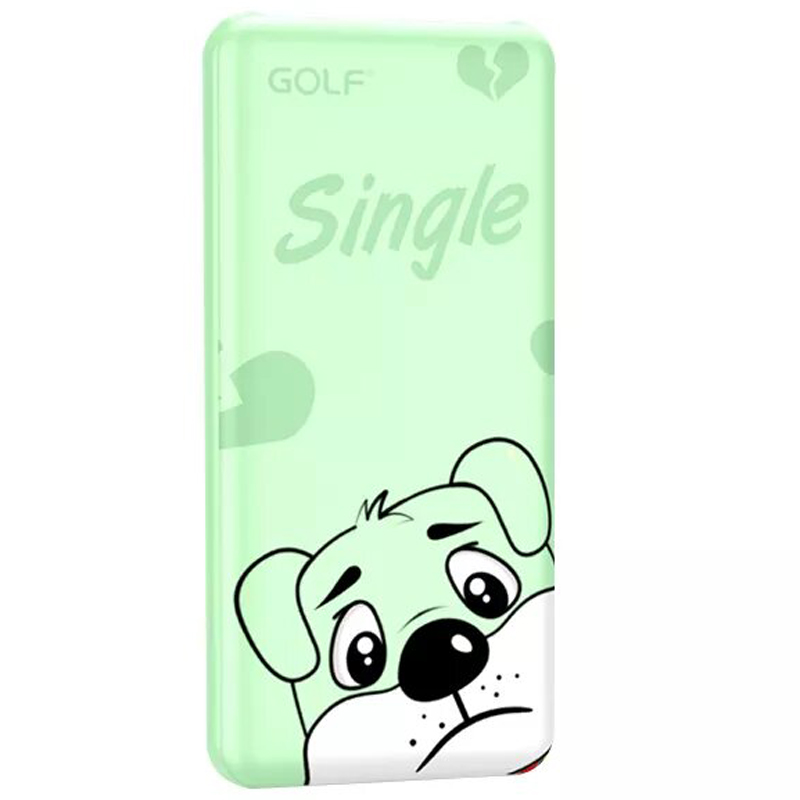 

Внешний аккумулятор Golf G56 10000мАч (2хUSB, ток 2.1А) Single Dog зеленый