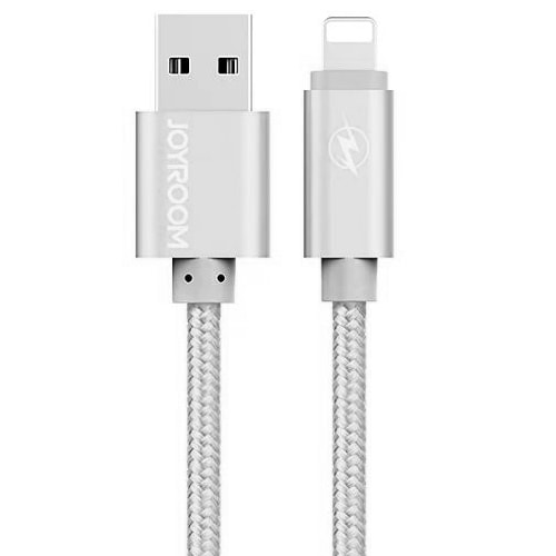 

Кабель USB - Lightning для зарядки iPhone 1,2 м 2.4A MFi Joyroom JT-S801 серебристый