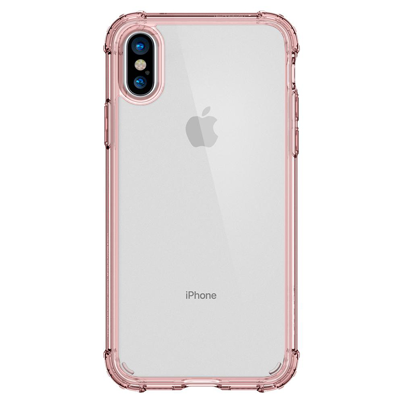 

Чехол для iPhone X, XS гибридный Spigen SGP Crystal Shell прозрачно-розовый