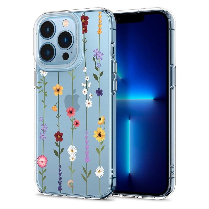 

Чехол для iPhone 13 Pro Max гибридный Spigen Cyrill Cecile Flower Garden прозрачный