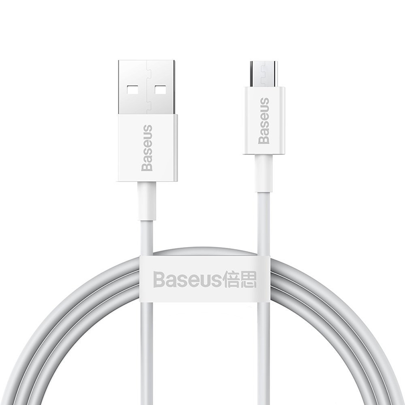 

Кабель USB - MicroUSB для зарядки 1 м 2А Baseus Superior (быстрая зарядка) белый