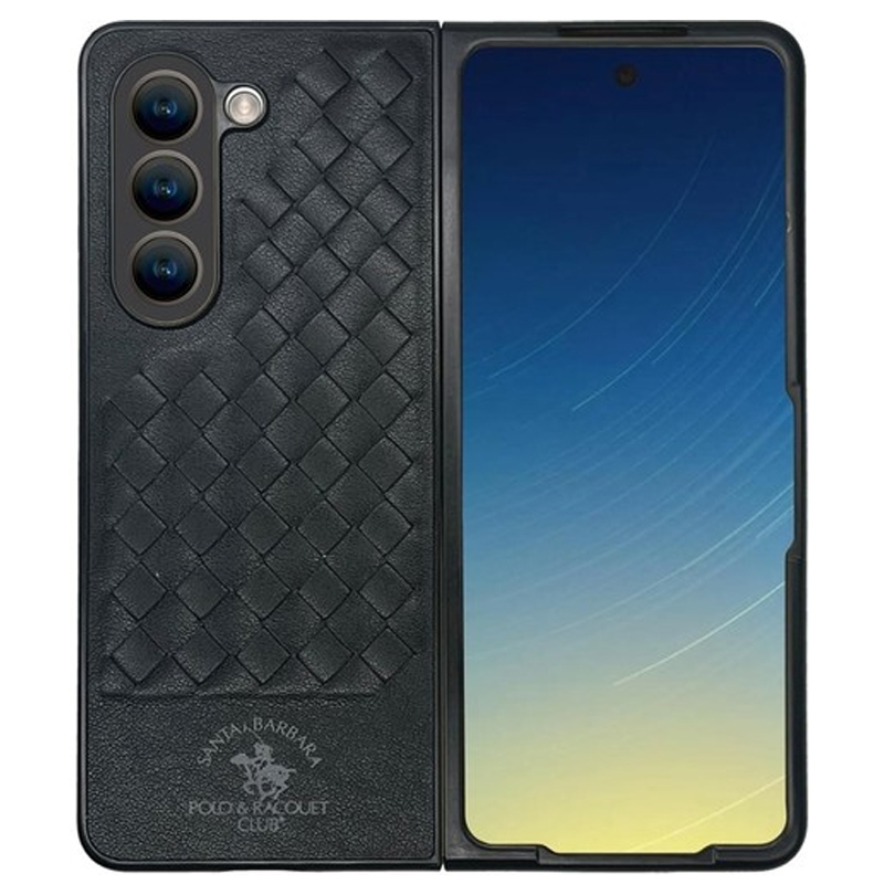 Чехол для Samsung Galaxy Z Fold 5 кожаный Santa Barbara Polo & Racquet Club Ravel черный