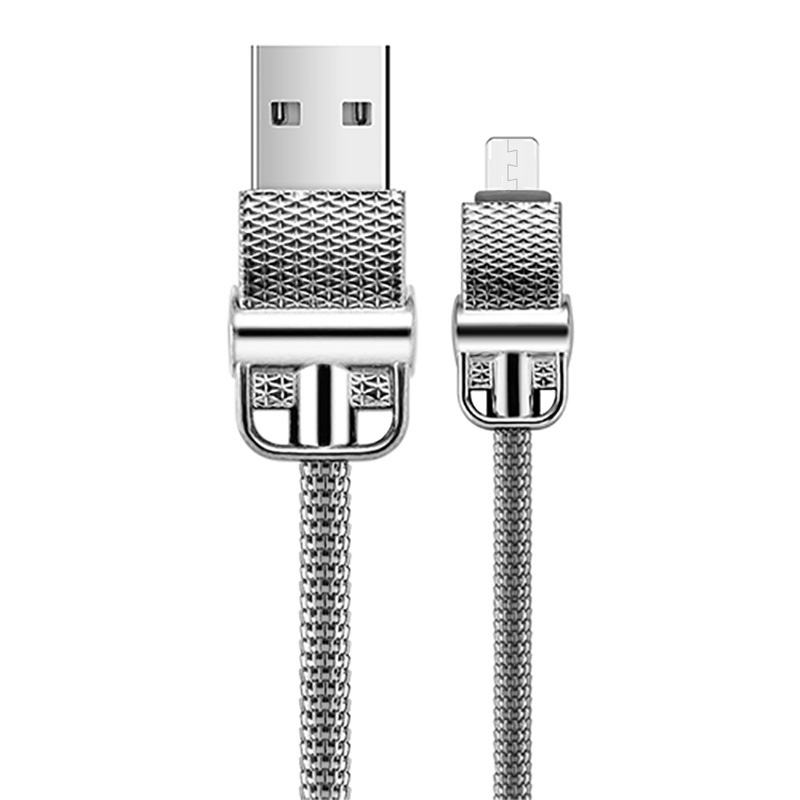 

Кабель USB - MicroUSB для зарядки 1 м 2.4А плетеный металлический Joyroom JESS S-M336 (быстрая зарядка) серебристый