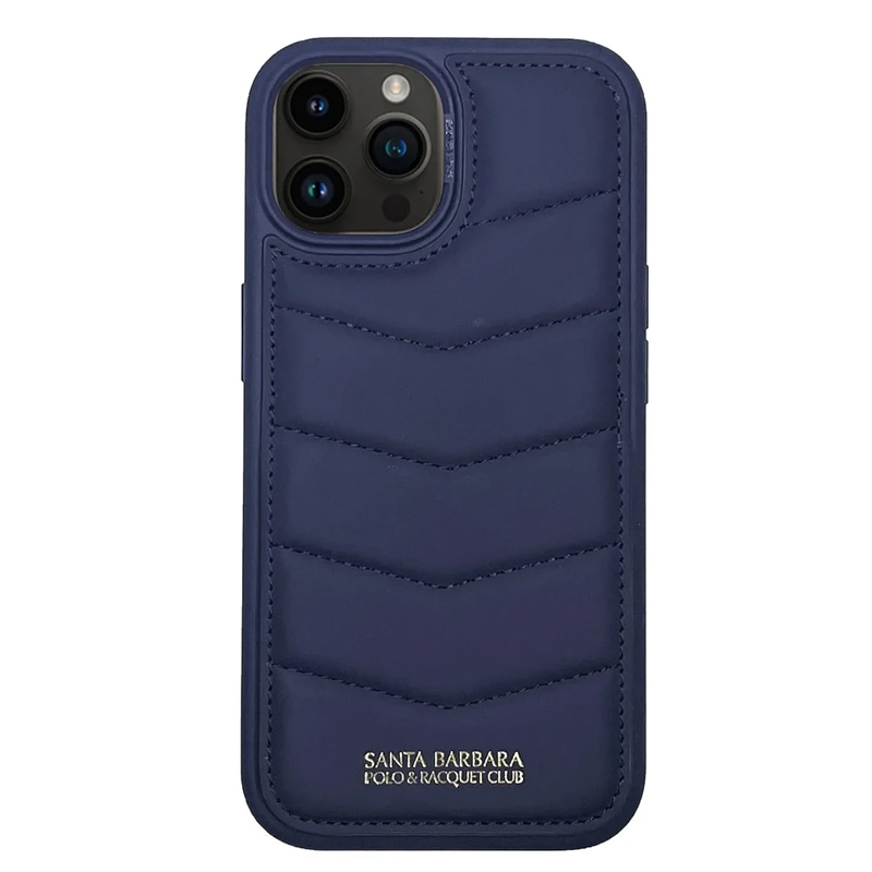 Чехол для iPhone 15 Pro Max кожаный Santa Barbara Polo & Racquet Club Clyde синий
