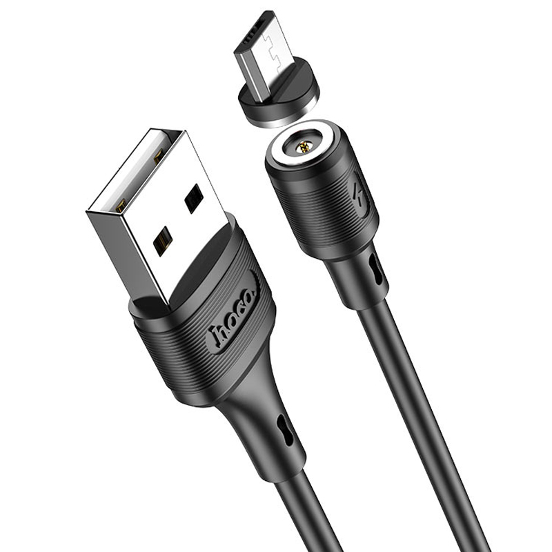 

Кабель USB - MicroUSB для зарядки 1 м 2.4А магнитный Hoco X52 Sereno черный