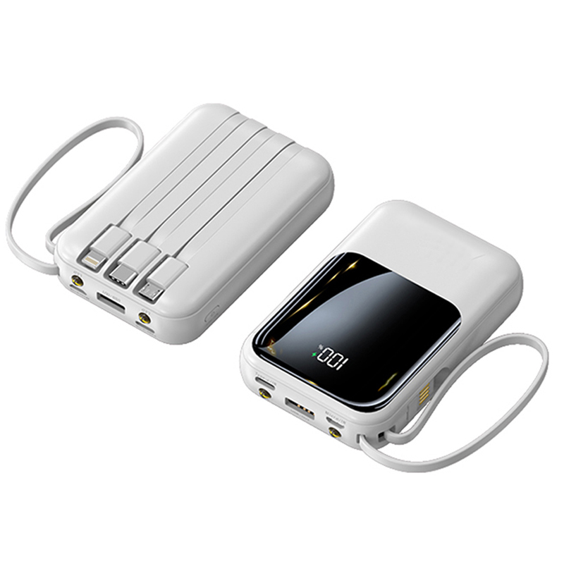 Внешний аккумулятор PowerBank DX467 10000мАч (USB, Type-C, MicroUSB, Lightning, QC, PD, 18Вт) белый