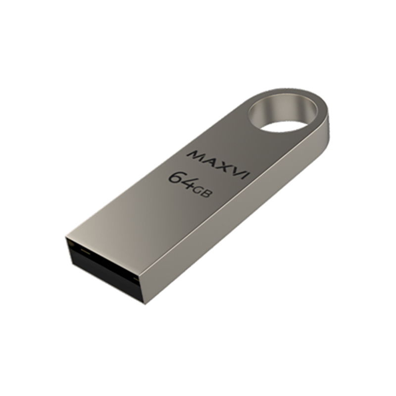 Флешка Maxvi MK 64Gb USB 2.0 металл серебристая
