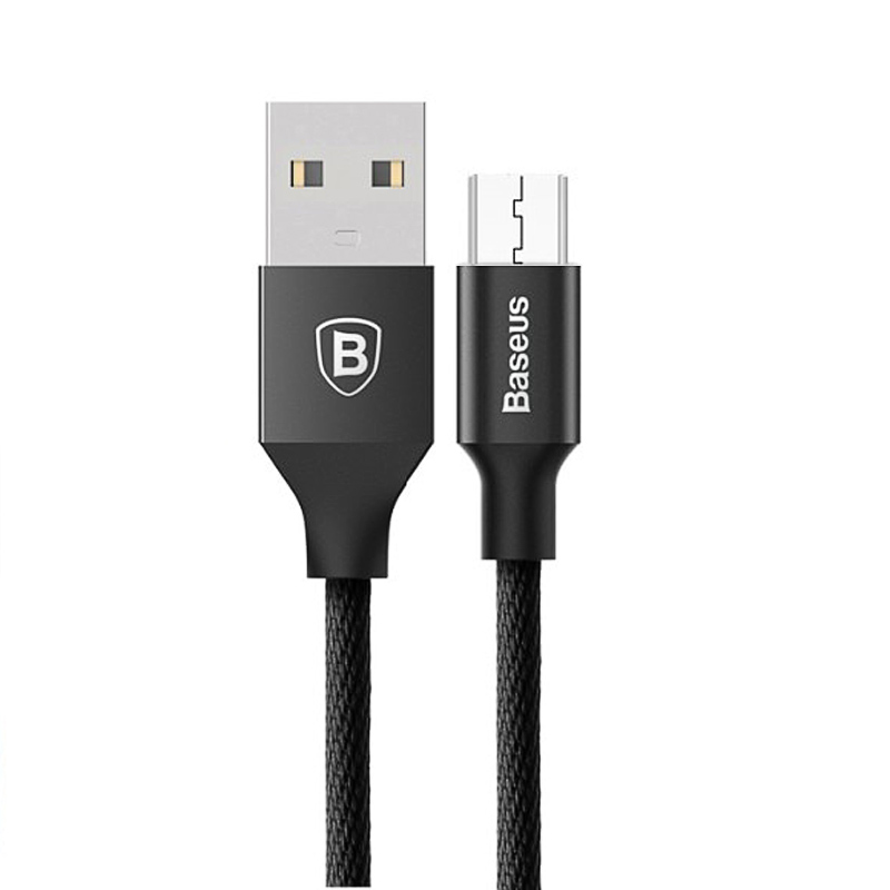 

Кабель USB - MicroUSB для зарядки 1,5 м 2A плетеный Baseus Yiven черный