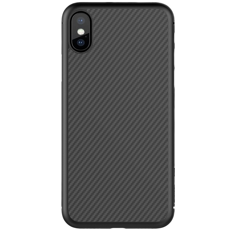 

Чехол для iPhone X, XS карбоновый Synthetic Fiber Nillkin черный