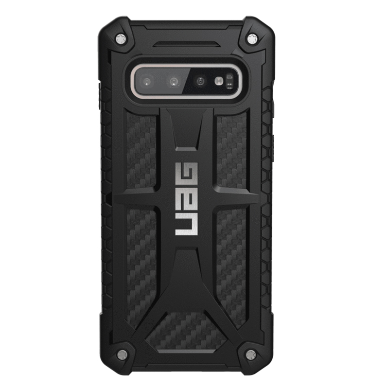 

Чехол для Samsung Galaxy S10 G973 гибридный для экстремальной защиты Urban Armor Gear UAG Monarch черный карбоновый