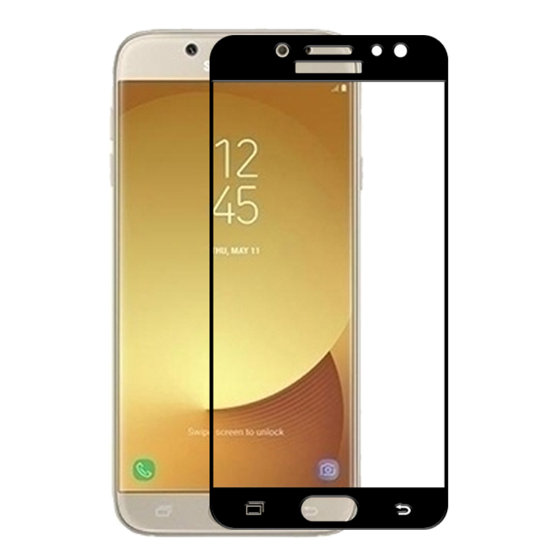 

Защитное стекло для Samsung Galaxy J7 (2017), J7 Pro (2017) на весь экран противоударное черное