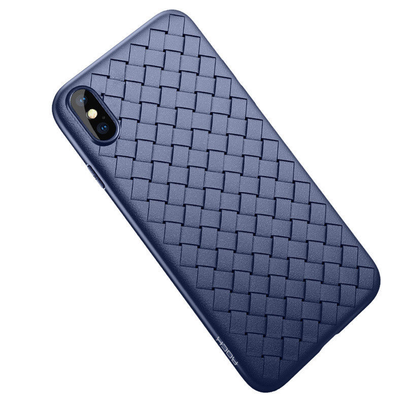 

Чехол для iPhone X, XS гелевый ультратонкий Rock Ultrathin Weave синий