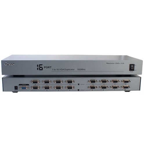 

VGA Splitter (разветвитель) на 16 портов (1 VGA вход на 16 VGA выходов) Dtech DT-7516